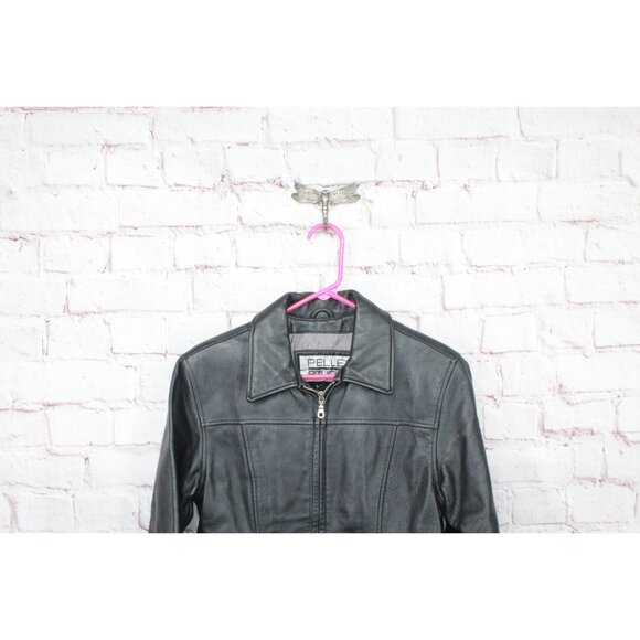 Pelle Studio Black Soft Leather Full Zipper Jacket Zip Size M - Picture 2 of 11